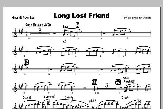 Download Shutack Long Lost Friend - Featured Part Sheet Music