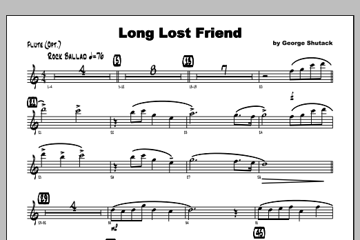 Download Shutack Long Lost Friend - Flute Sheet Music