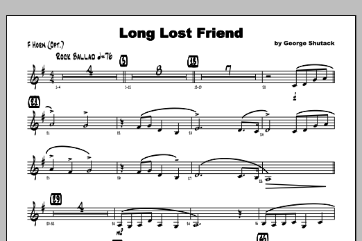 Download Shutack Long Lost Friend - Horn Sheet Music