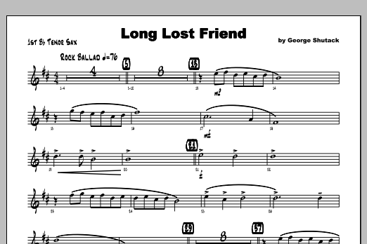 Download Shutack Long Lost Friend - Tenor Sax 1 Sheet Music
