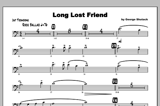 Download Shutack Long Lost Friend - Trombone 1 Sheet Music