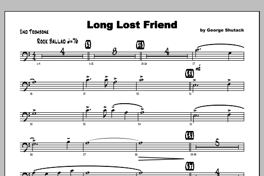 Download Shutack Long Lost Friend - Trombone 2 Sheet Music