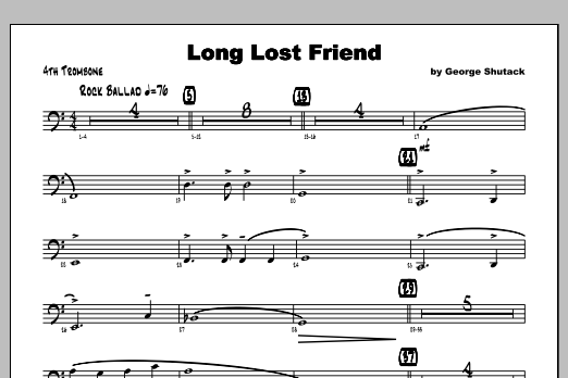 Download Shutack Long Lost Friend - Trombone 4 Sheet Music