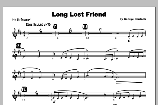 Download Shutack Long Lost Friend - Trumpet 4 Sheet Music