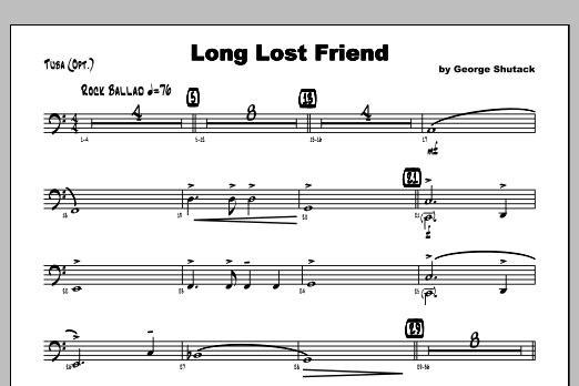 Download Shutack Long Lost Friend - Tuba Sheet Music