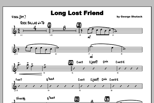 Download Shutack Long Lost Friend - Vibraphone Sheet Music