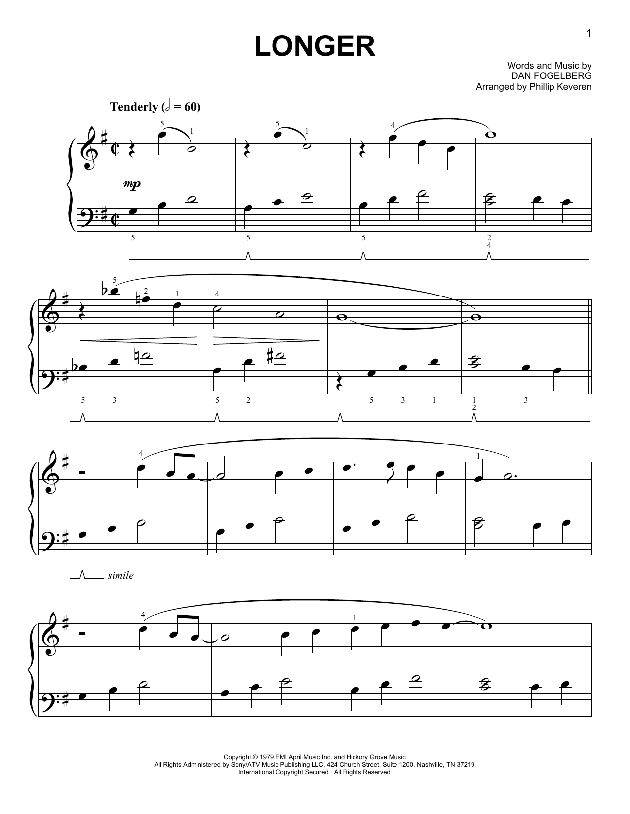 Download Dan Fogelberg Longer [Classical version] (arr. Philli Sheet Music