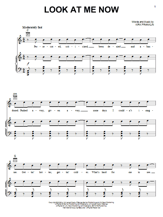 Download Kirk Franklin Look At Me Now Sheet Music
