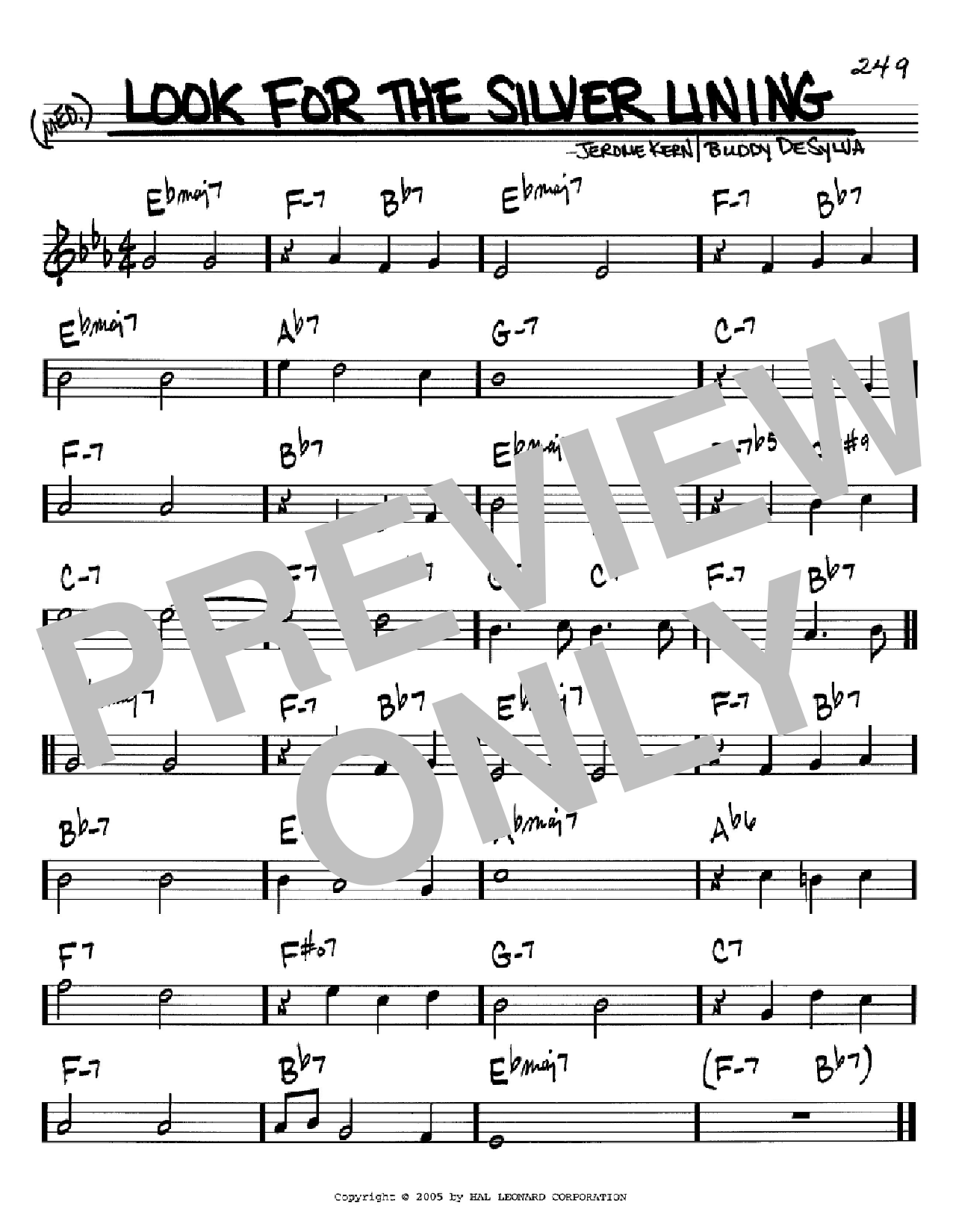 Download Jerome Kern Look For The Silver Lining Sheet Music