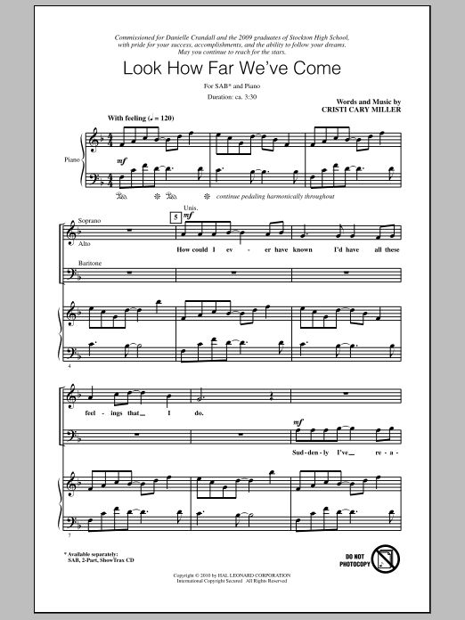 Download Cristi Cary Miller Look How Far We've Come Sheet Music