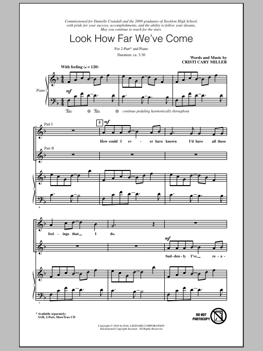 Download Cristi Cary Miller Look How Far We've Come Sheet Music