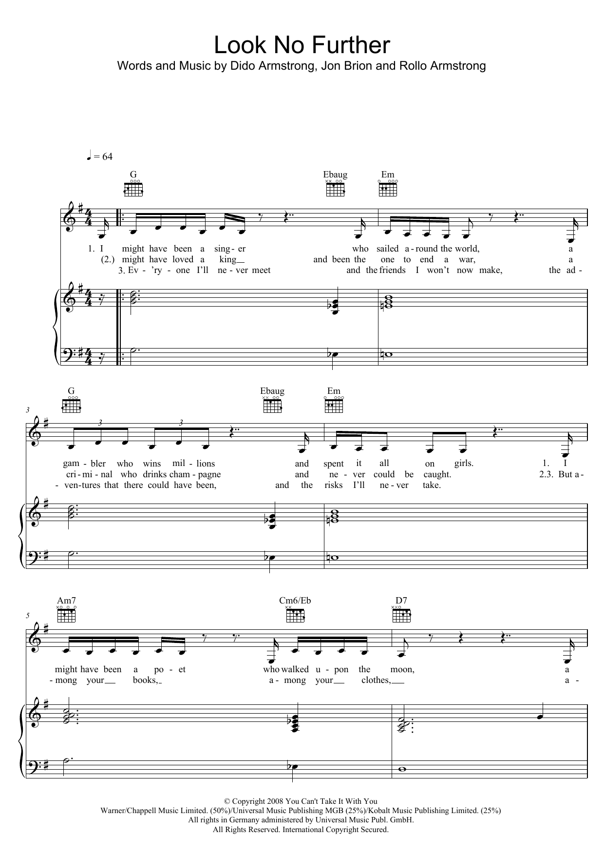 Download Dido Look No Further Sheet Music