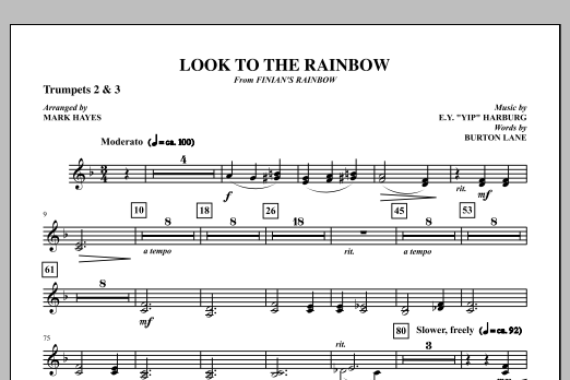 Download Mark Hayes Look To The Rainbow - Bb Trumpet 2,3 Sheet Music