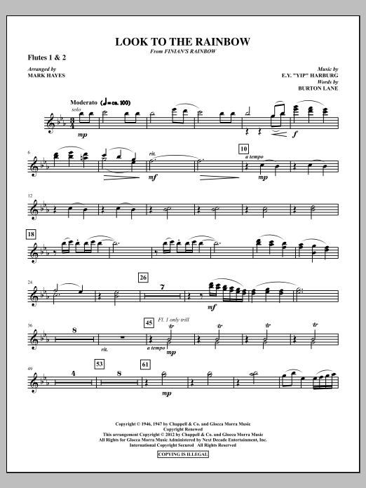 Download Mark Hayes Look To The Rainbow - Flute 1 & 2 Sheet Music
