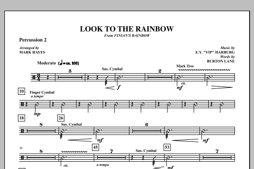 Download Mark Hayes Look To The Rainbow - Percussion 2 Sheet Music