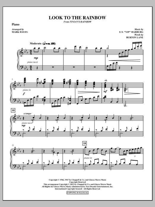 Download Mark Hayes Look To The Rainbow - Piano Sheet Music