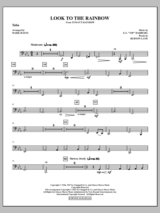 Download Mark Hayes Look To The Rainbow - Tuba Sheet Music