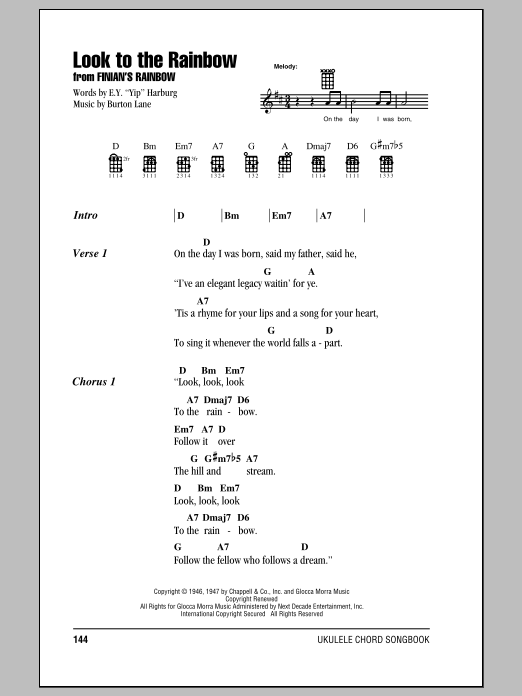 Download E.Y. Harburg Look To The Rainbow Sheet Music