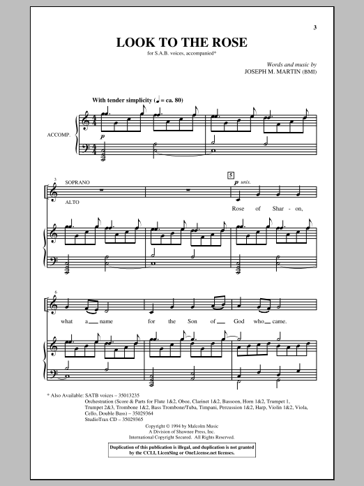 Download Joseph Martin Look To The Rose Sheet Music