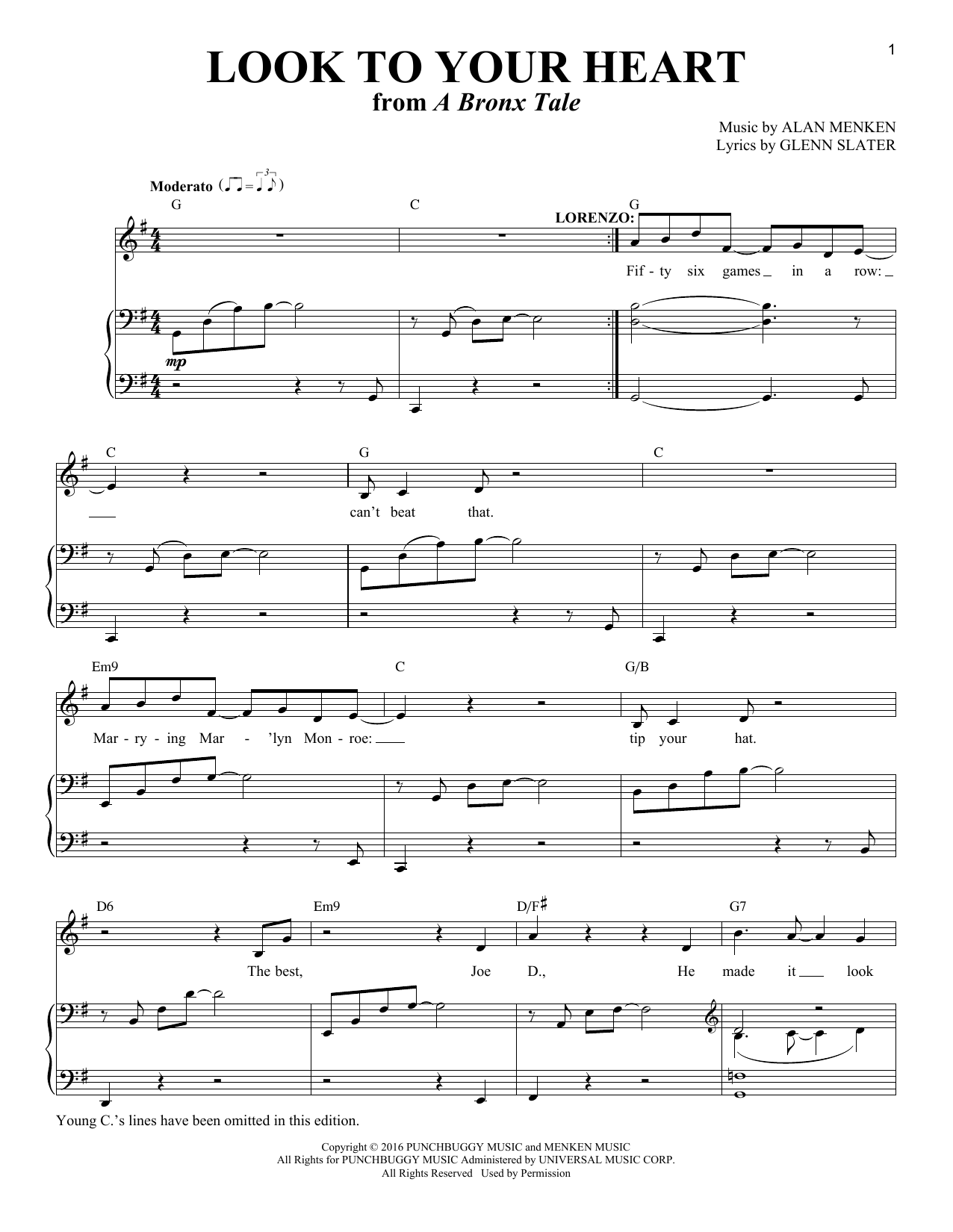 Download Alan Menken Look To Your Heart (from A Bronx Tale) Sheet Music