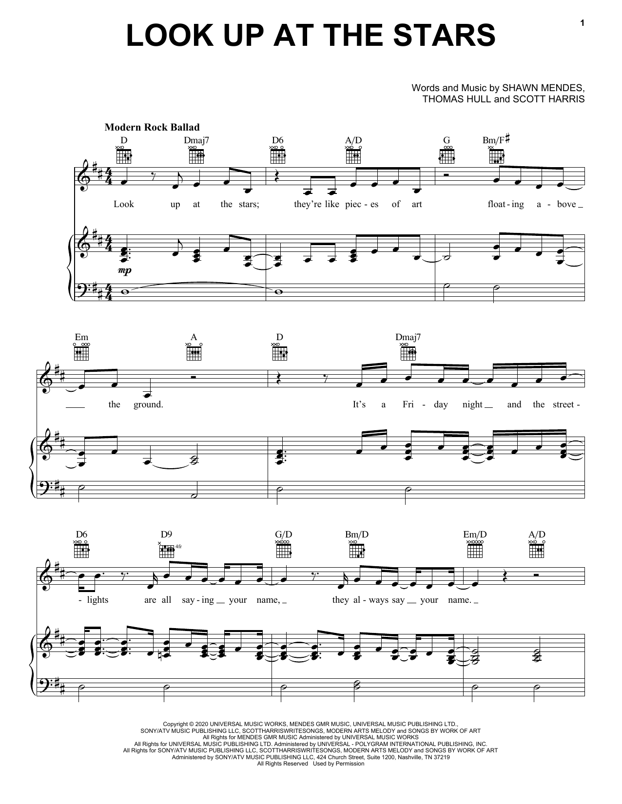 Download Shawn Mendes Look Up At The Stars Sheet Music