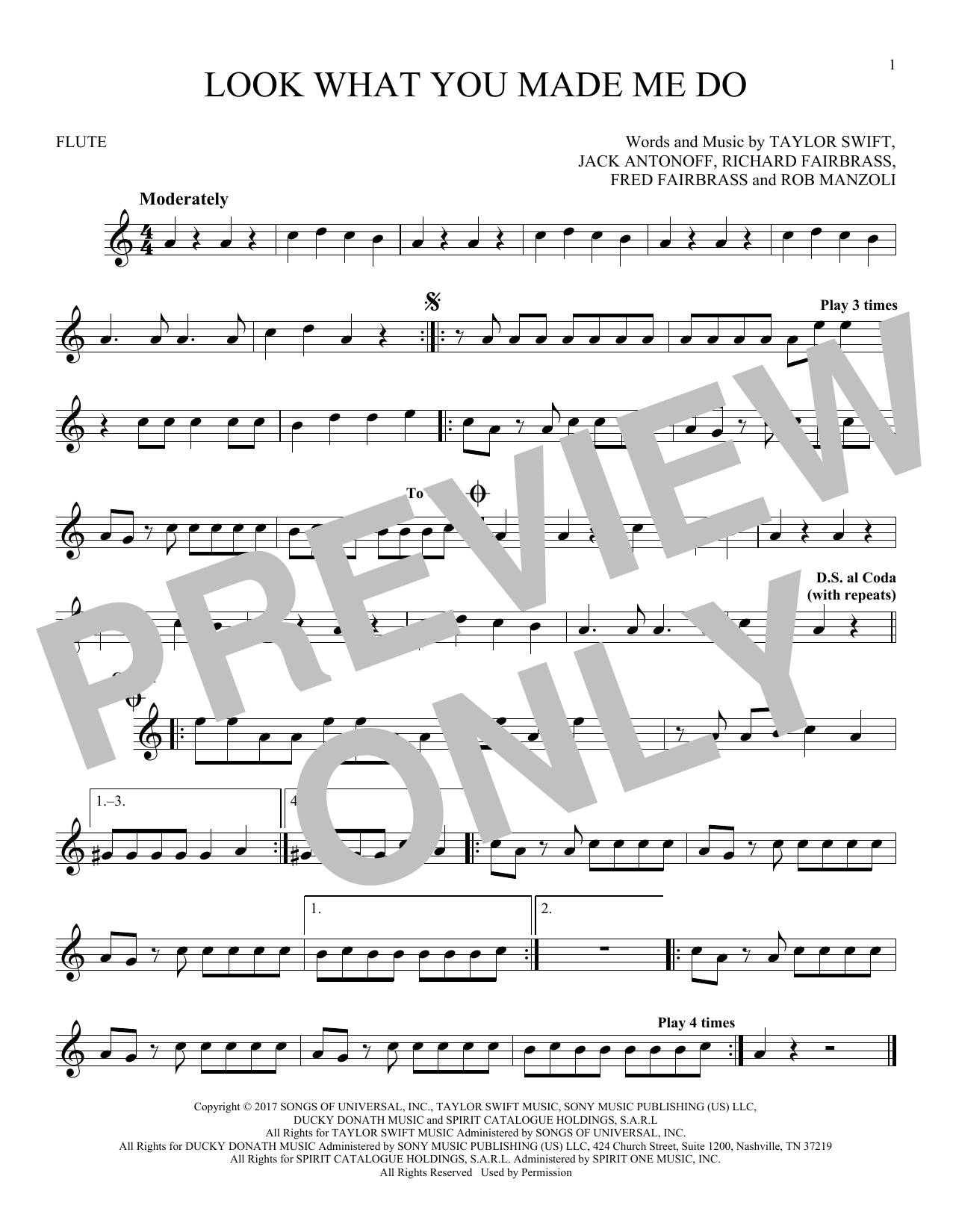 Download Taylor Swift Look What You Made Me Do Sheet Music