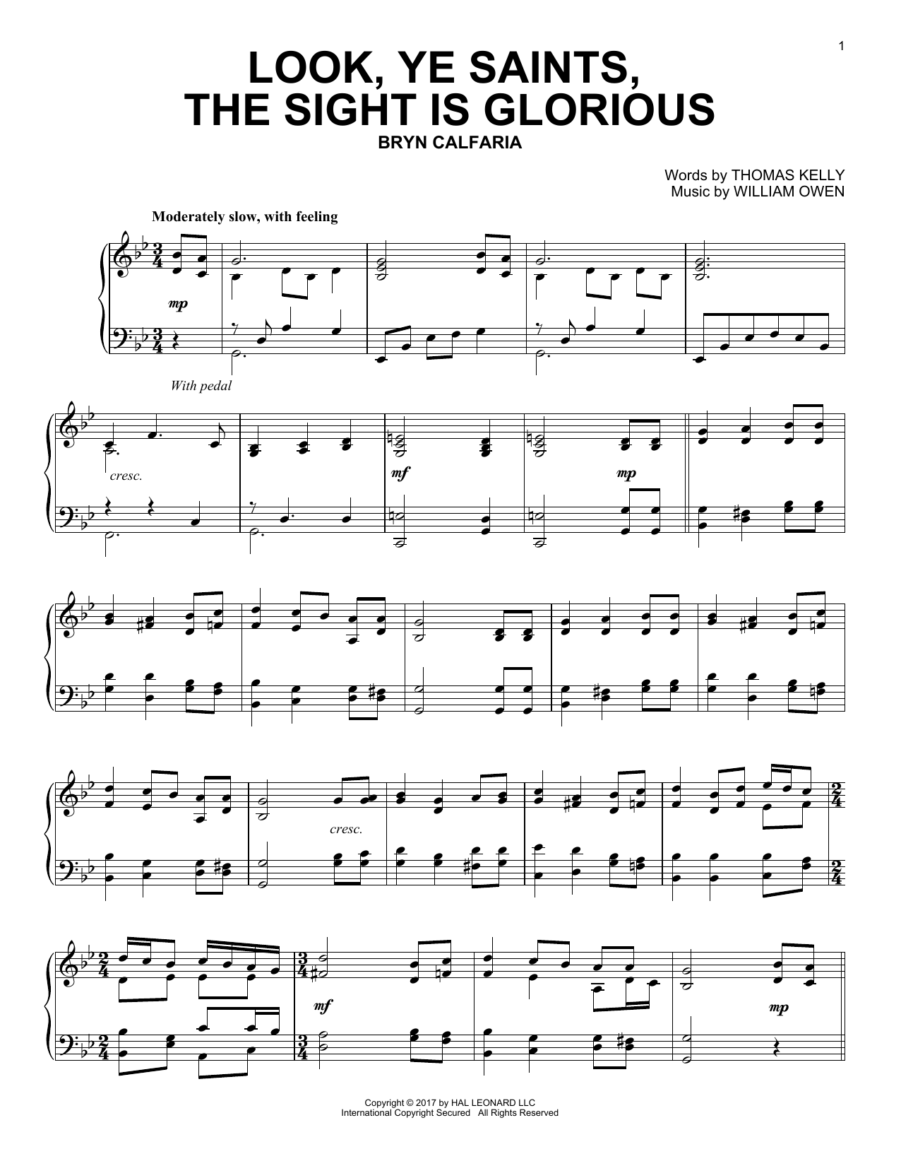 Download William Owen Look, Ye Saints, The Sight Is Glorious Sheet Music