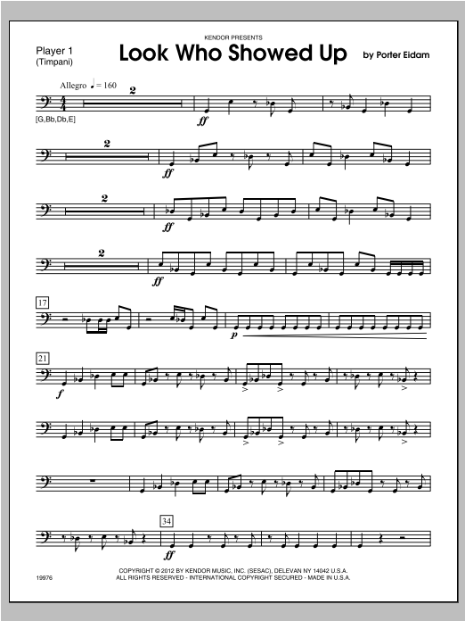 Download Eidam Look Who Showed Up - Percussion 1 Sheet Music