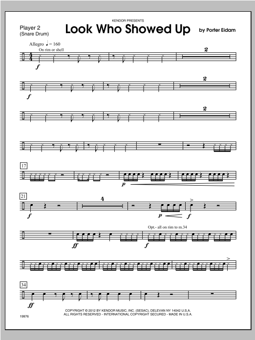 Download Eidam Look Who Showed Up - Percussion 2 Sheet Music