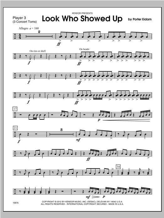 Download Eidam Look Who Showed Up - Percussion 3 Sheet Music