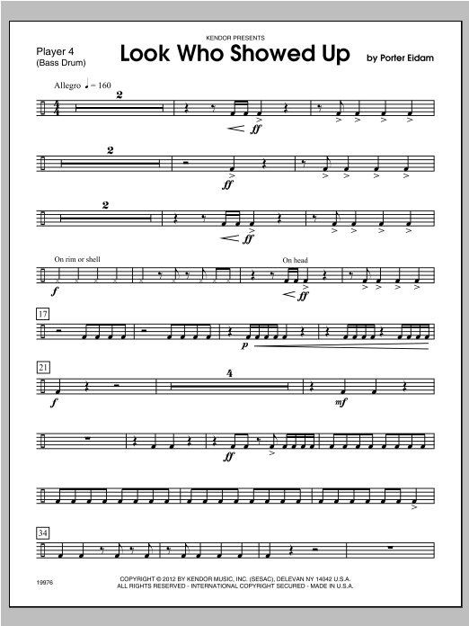 Download Eidam Look Who Showed Up - Percussion 4 Sheet Music
