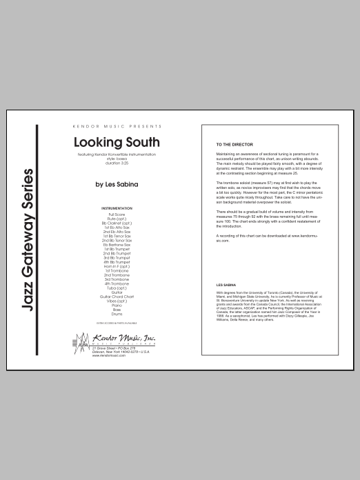 Download Sabina Looking South - Full Score Sheet Music