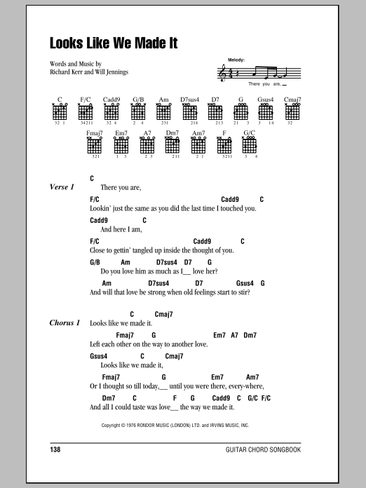 Download Barry Manilow Looks Like We Made It Sheet Music