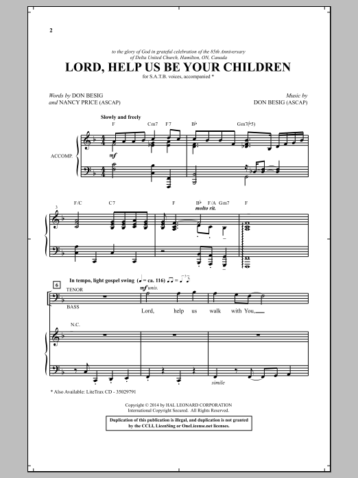 Download Nancy Price Lord, Help Us Be Your Children Sheet Music