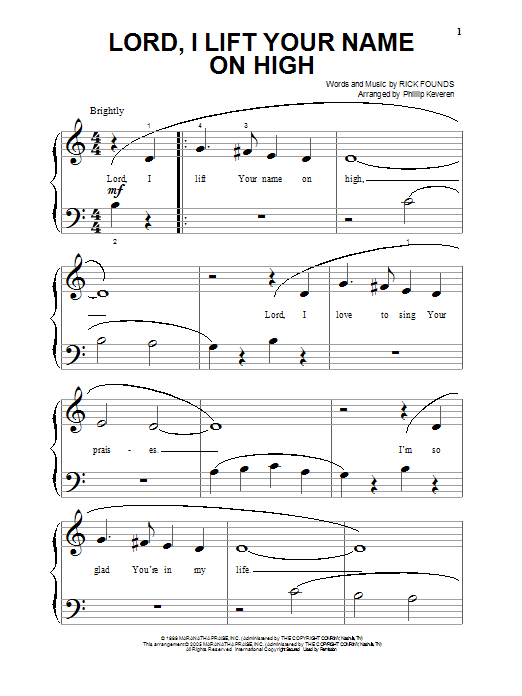 Download Phillip Keveren Lord, I Lift Your Name On High Sheet Music