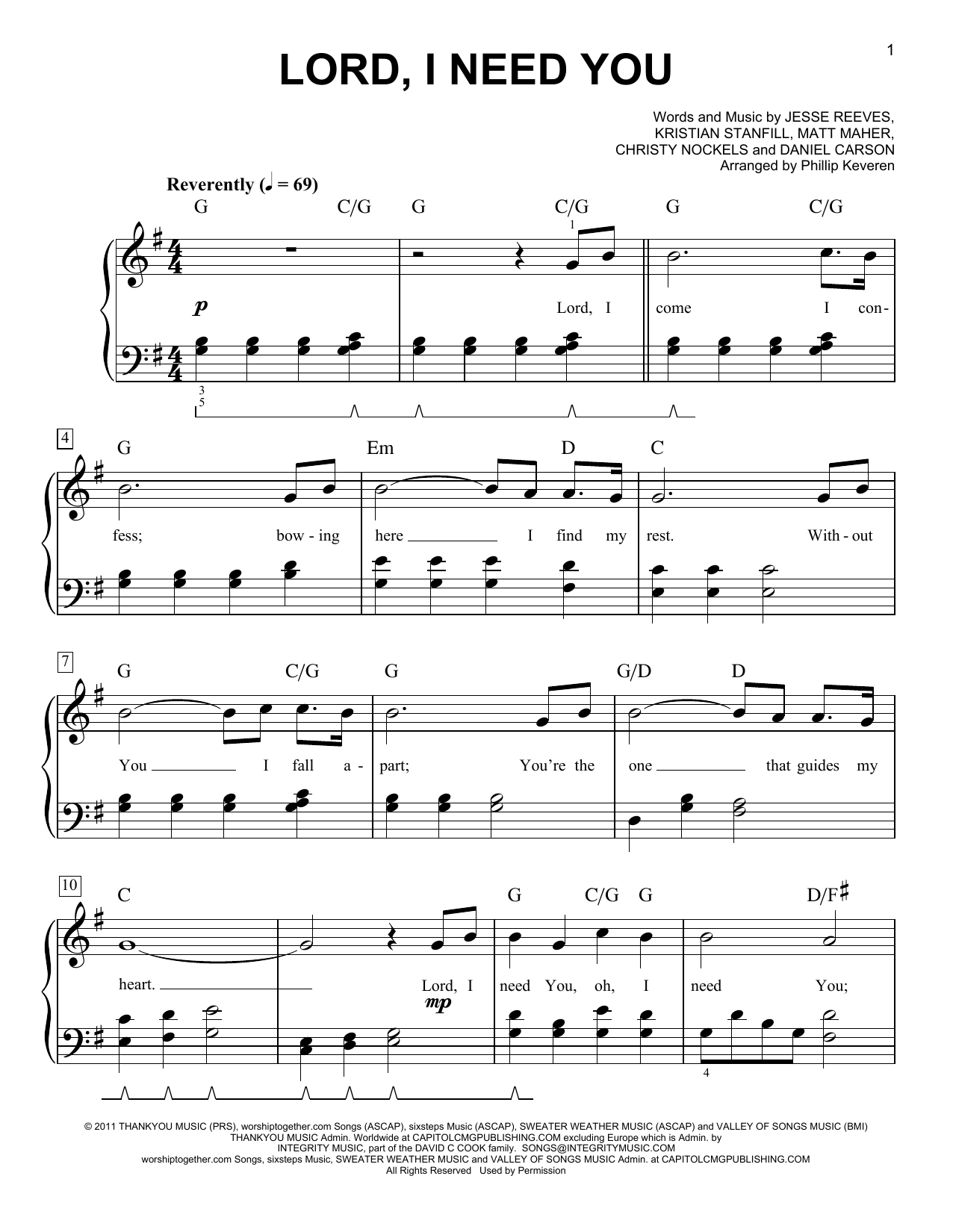 Download Passion Lord, I Need You (arr. Phillip Keveren) Sheet Music