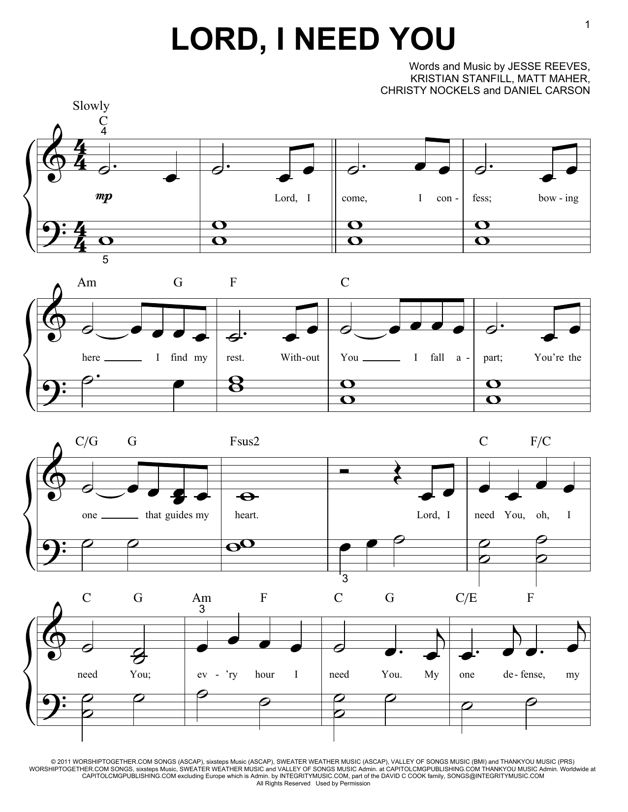 Download Passion Lord, I Need You Sheet Music
