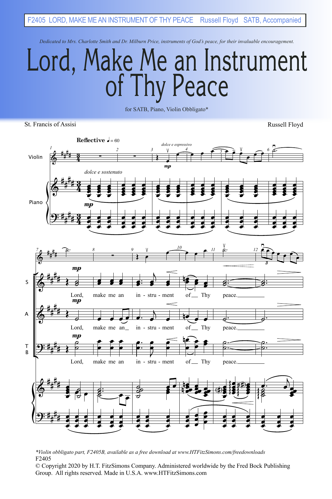 Download S. Russell Floyd, III Lord, Make Me An Instrument Of Thy Peac Sheet Music