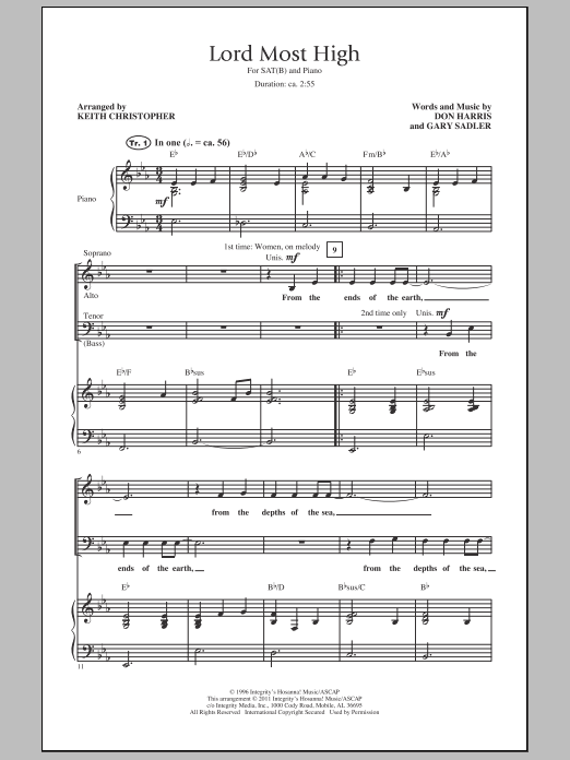Download Keith Christopher Lord Most High Sheet Music