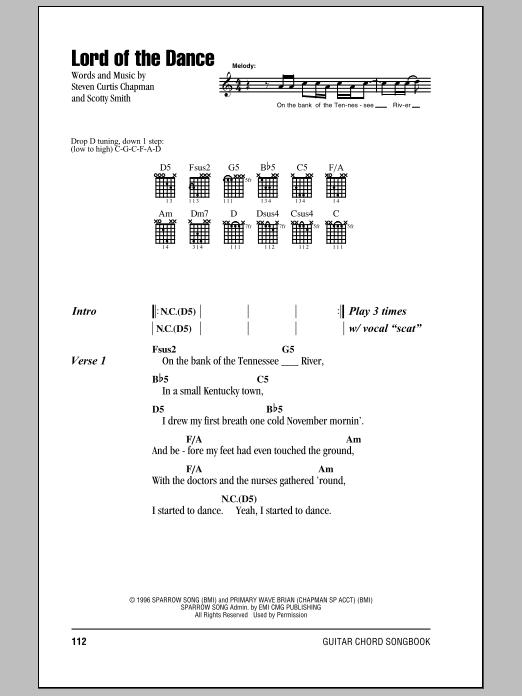 Download Steven Curtis Chapman Lord Of The Dance Sheet Music