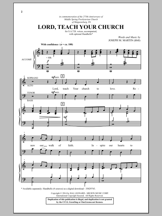 Download Joseph M. Martin Lord, Teach Your Church Sheet Music