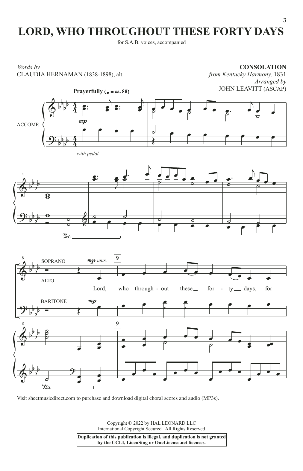 Download Claudia Hernaman Lord, Who Throughout These Forty Days ( Sheet Music