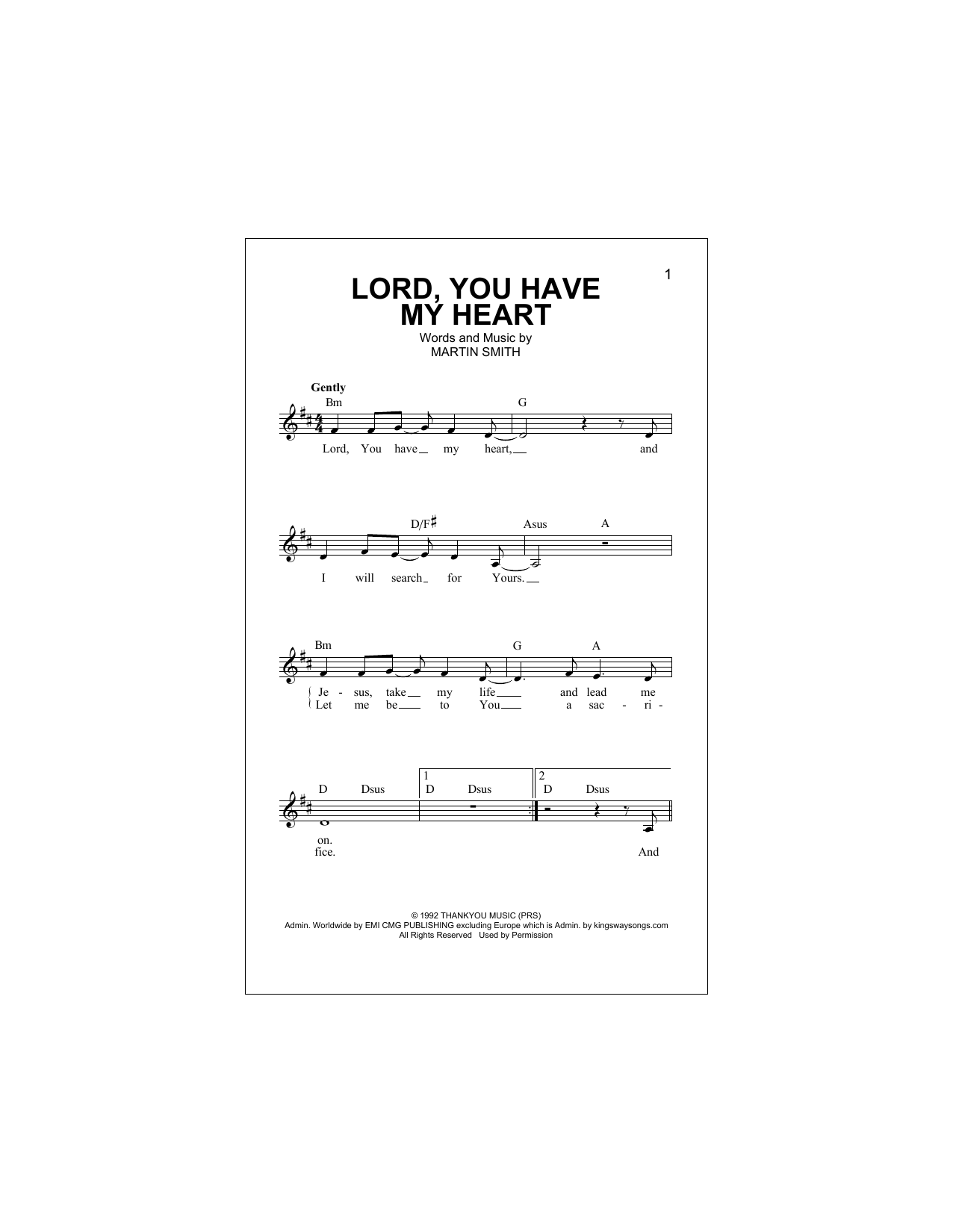 Download Delirious Lord, You Have My Heart Sheet Music