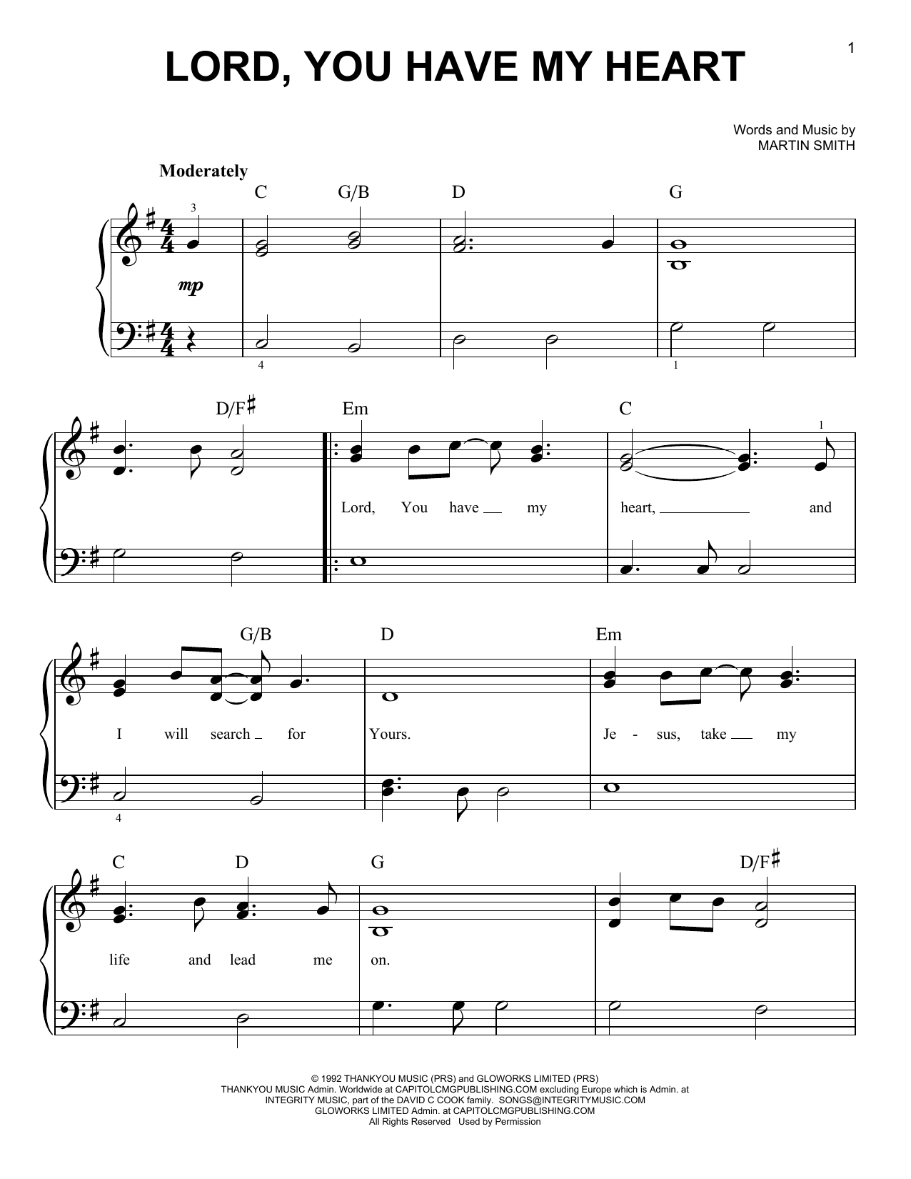 Download Delirious? Lord, You Have My Heart Sheet Music
