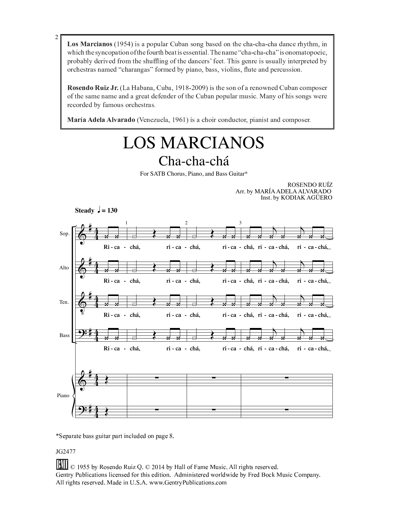 Download Maria Adela Alvarado Los Marcianos Sheet Music
