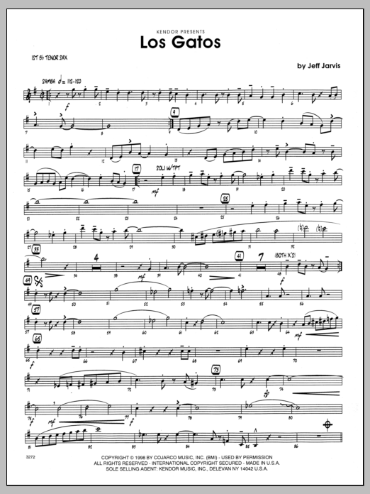 Download Jeff Jarvis Los Gatos - 1st Bb Tenor Saxophone Sheet Music