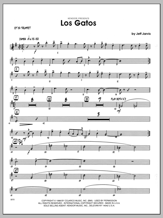 Download Jeff Jarvis Los Gatos - 1st Bb Trumpet Sheet Music
