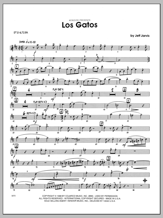 Download Jeff Jarvis Los Gatos - 1st Eb Alto Saxophone Sheet Music