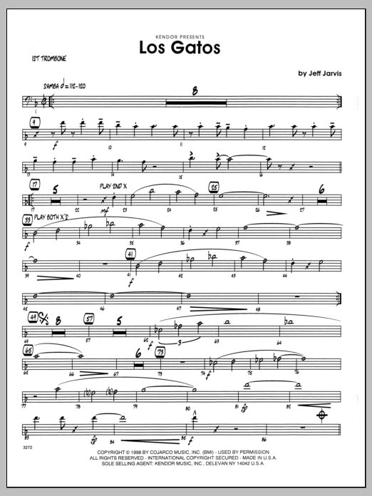 Download Jeff Jarvis Los Gatos - 1st Trombone Sheet Music