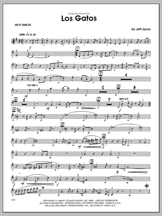 Download Jeff Jarvis Los Gatos - 2nd Bb Tenor Saxophone Sheet Music